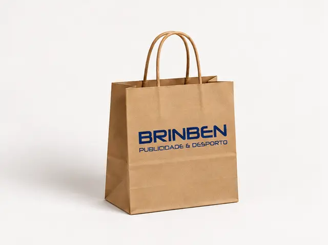 Saco de papel pequeno kraft com logótipo BRINBEN