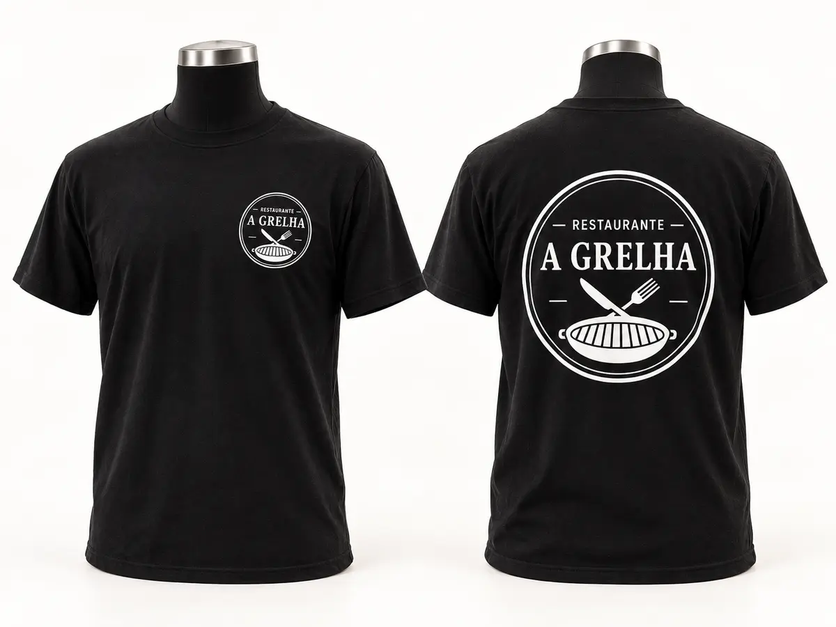 T-shirts pretas personalizadas para Restaurante A Grelha